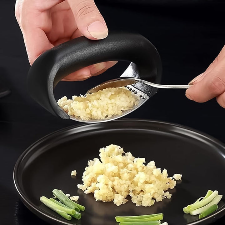 Alnicov 2 STK Knoblauchpresse, Knoblauchpresse Wippe, Knoblauchpresse 304 Edelstahl, 2-in-1 Knoblauc