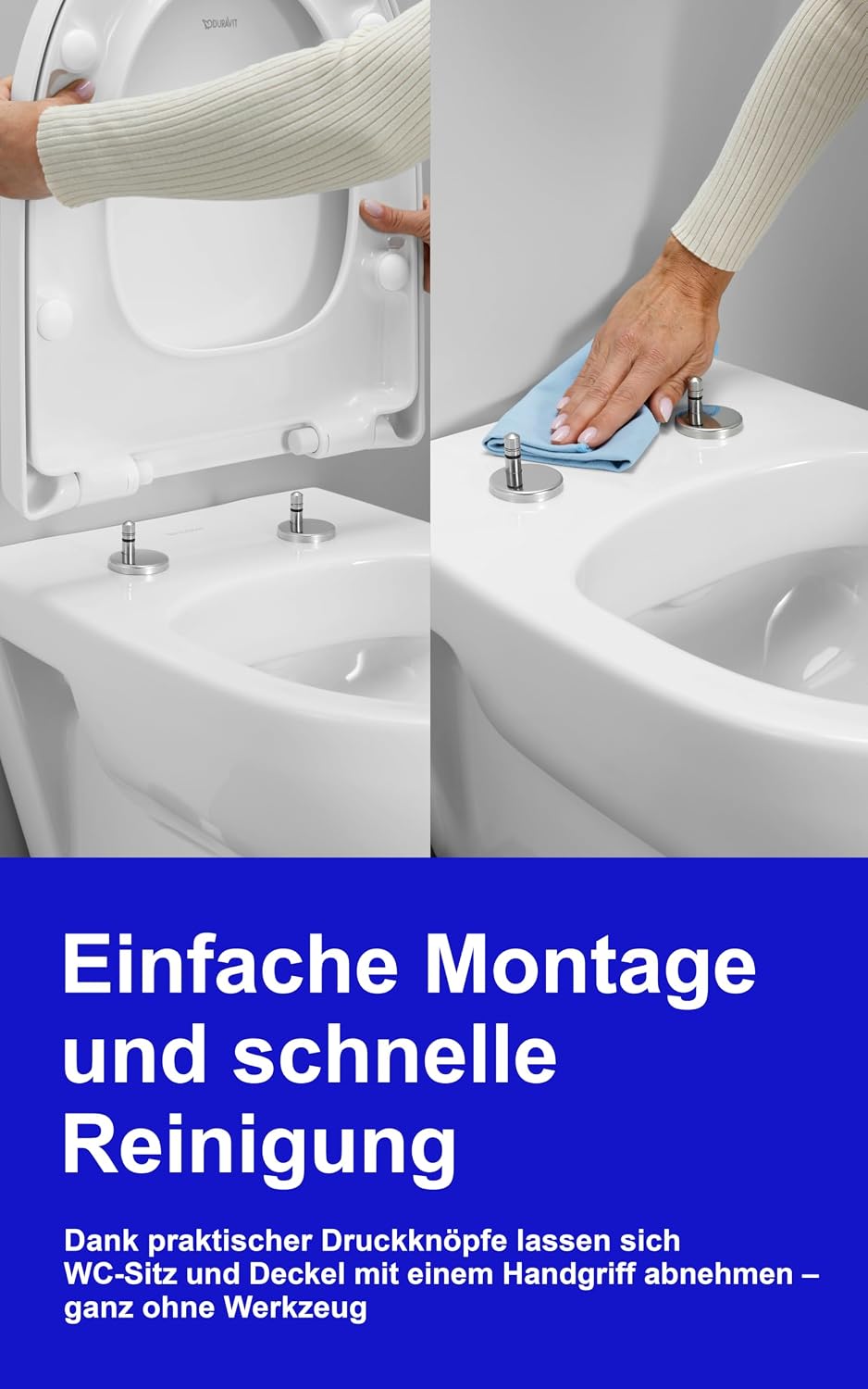 Duravit WC-Sitz Starck 3, Toilettendeckel mit Absenkautomatik, Klodeckel aus Urea-Duroplast, mit Ede