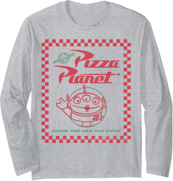 Disney Pixar Toy Story Alien Pizza Planet Box Art Langarmshirt