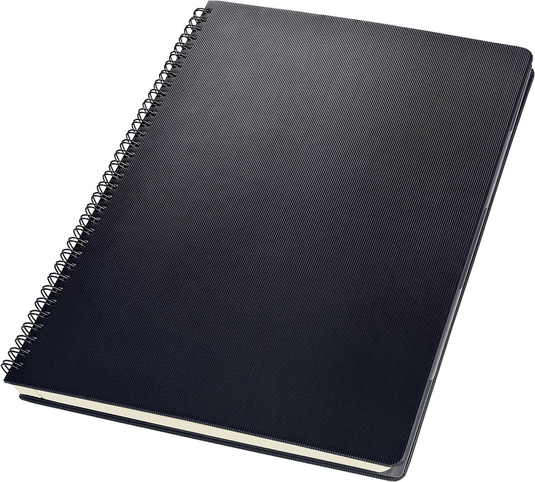 SIGEL CO840/3 Spiralblock A4, kariert, Hardcover, schwarz, 80 Blatt, mit Register, 3er Pack, Concept