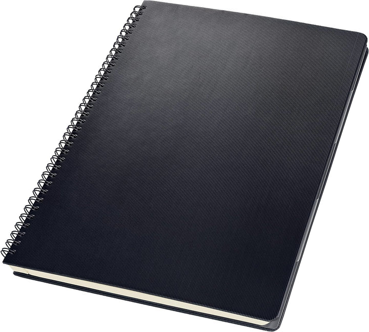 SIGEL CO840/3 Spiralblock A4, kariert, Hardcover, schwarz, 80 Blatt, mit Register, 3er Pack, Concept