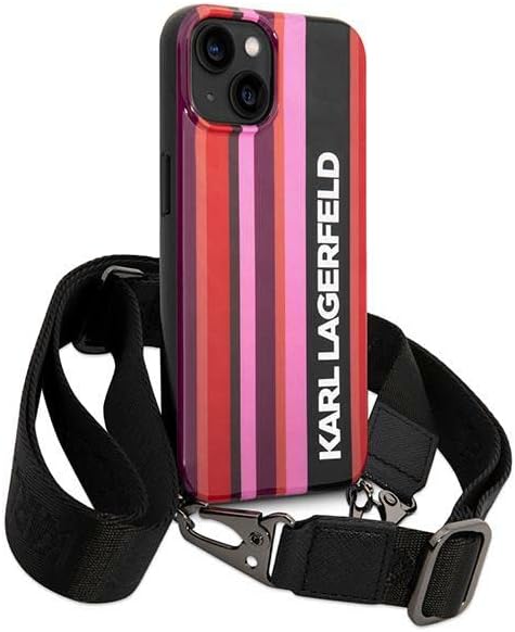 Karl Lagerfeld KLHCP14MSTSTP hülle für iPhone 14 Plus 6,7" hardcase rosa/pink Color Stripes Strap