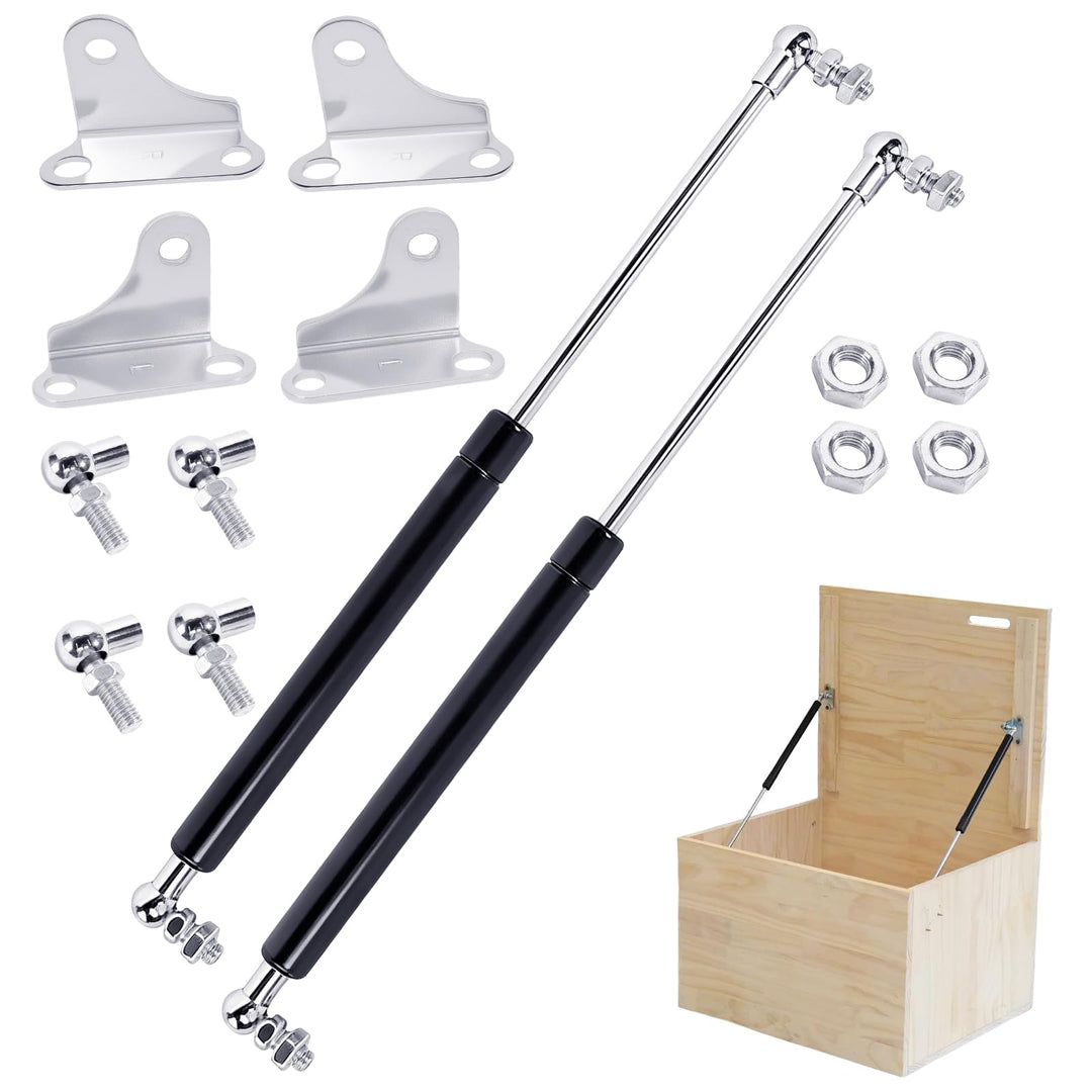 2 Stück Gasdruckfeder Gasdruckdämpfer 380MM 200N 20KG Gasdruckfedern mit L förmigen Gasfeder Haltern