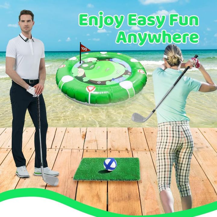 Aufblasbare Pool Spielzeug, Aufblasbares Golf Poolspielzeug, Golf Training Set mit 1 Golfschläger un