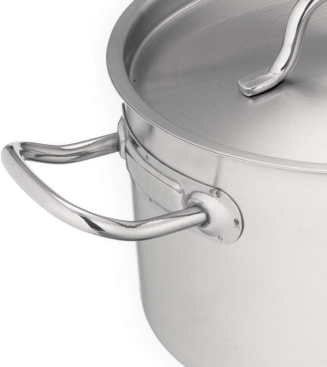 METRO Professional Topf mit Deckel | flach | Ø 36 cm | 14 L | Induktion | Edelstahl | Sandwichboden