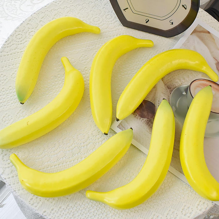 10PCS Künstliche Bananen,Banane Realistische Früchte Künstliche Lebensechte Banane Deko Gefälschte F