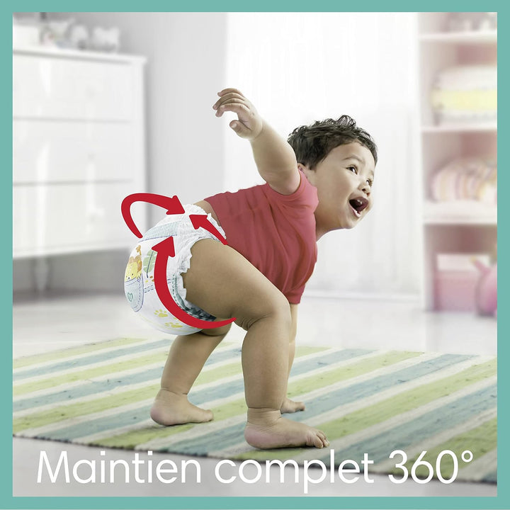Pampers Windeln Pants Grösse 7 (17kg+) Baby-Dry, Extra Large mit Stop- und Schutz Täschchen, MONATSB