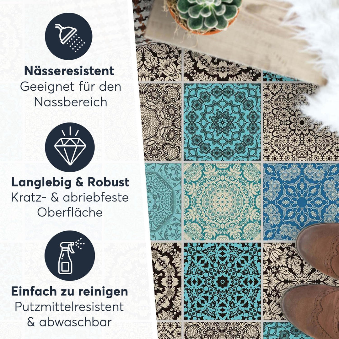 PVC Klebe-Fliesen für - [ Boden Fliesen ] - Aufkleber Folie Sticker für Boden-Fliesen - Küche oder B