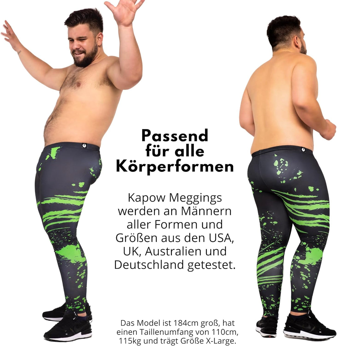 Kapow Meggings - Die originalen Männer-Leggings: Ideal für Fitness, Laufen, Mode, Festivals, Partys
