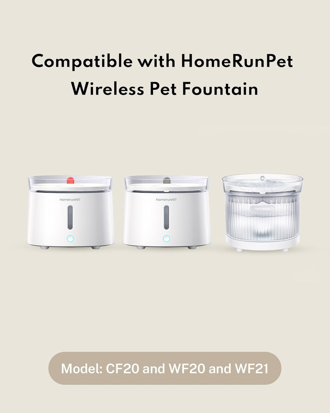 Homerunpet Katzenbrunnen Wireless Pumpe 3. Kompatibel mit Modell WF20 [Upgrade-Version]