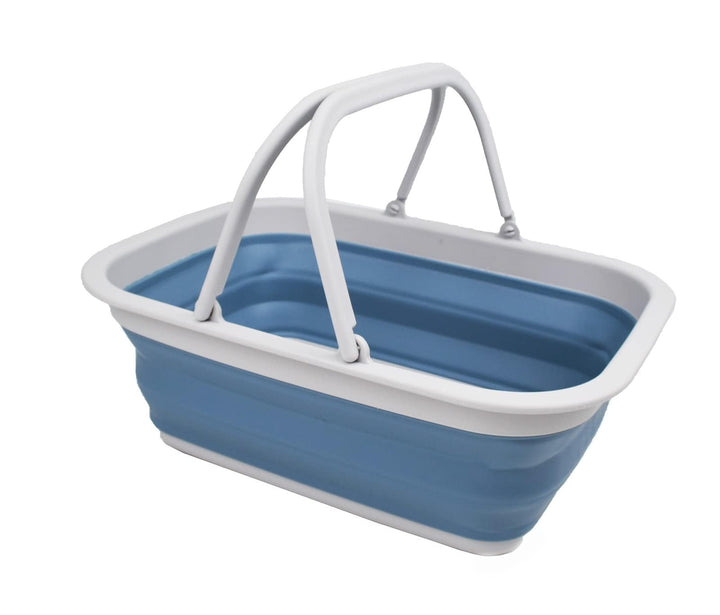 SAMMART 9,2 l zusammenklappbare Wanne mit Griff – tragbarer Picknickkorb für den Aussenbereich – Fal