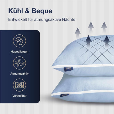 Fabsy Kissen 60x60 füllung – Luxuriöses Weiches Kühlendes Kopfkissen - Bett Kissen - Kissen inlett 6