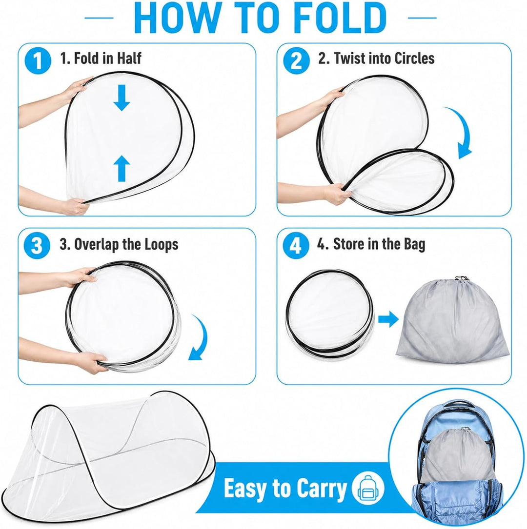 Faltbares Moskitonetz Bett, Pop-Up Mosquito Netz Bett, Mückennetz Reise 200 x 80 x 56cm, Tragbares C