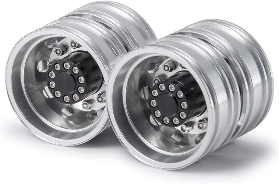 AXspeed 4 Stück Metall Rückseite Radnaben Felgen für 1/14 RC Tamiya Tractor Climbing Trailer