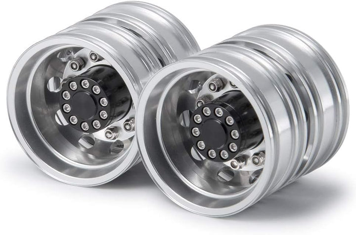 AXspeed 4 Stück Metall Rückseite Radnaben Felgen für 1/14 RC Tamiya Tractor Climbing Trailer