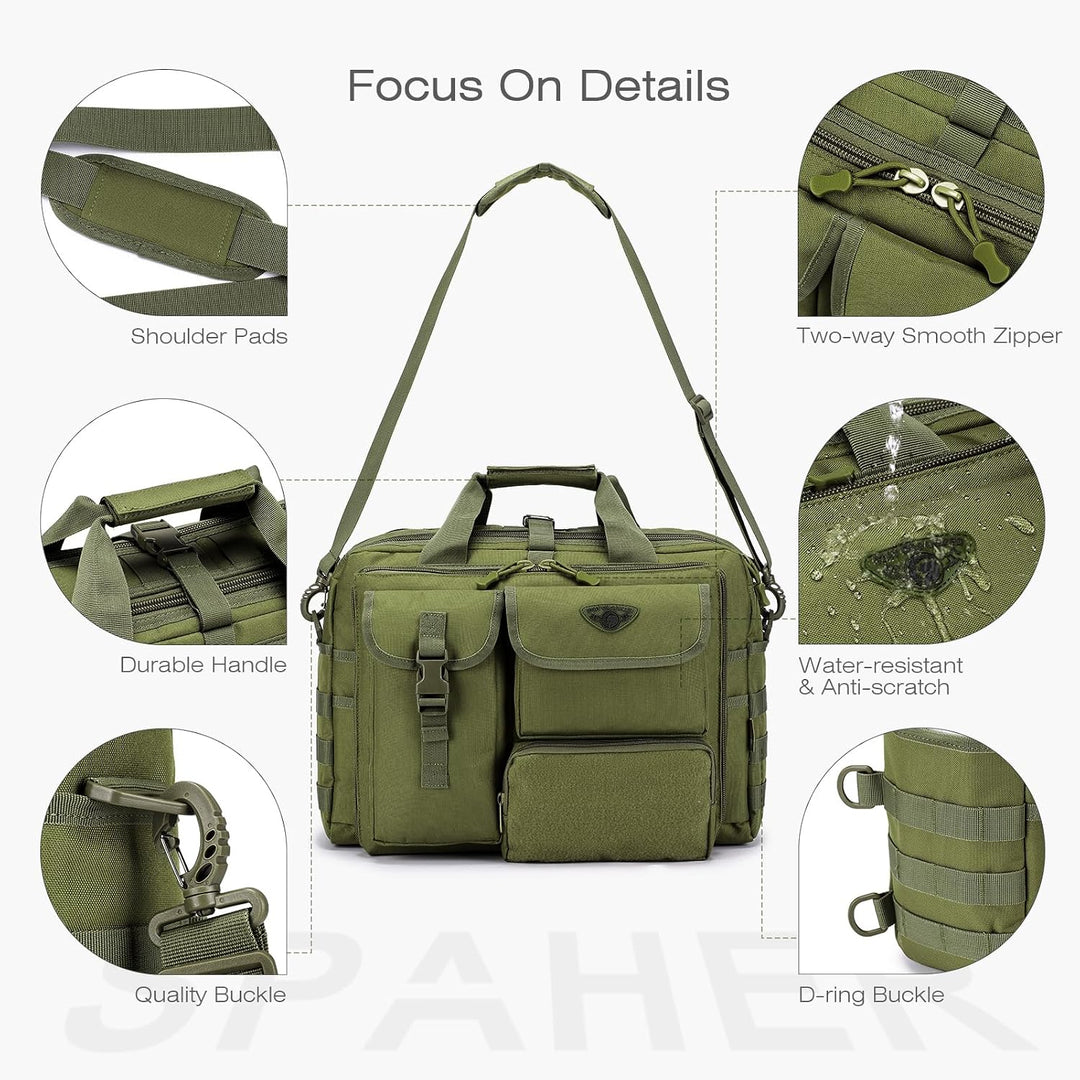 SPAHER Arbeitstasche Laptoptasche 14/15.6/17.3 Zoll Messenger Bag Herren Pilotentasche Aktentasche T