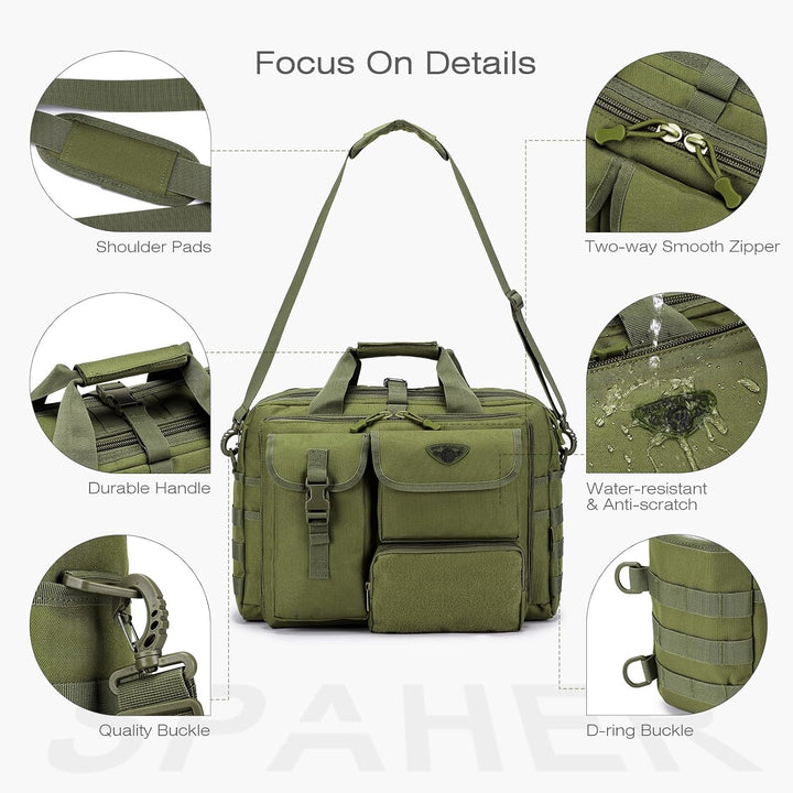 SPAHER Arbeitstasche Laptoptasche 14/15.6/17.3 Zoll Messenger Bag Herren Pilotentasche Aktentasche T