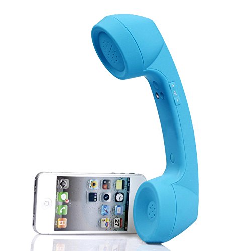 kabellose Retro-Telefonhörer Kopfhörer Bluetooth für EIN Handy mit bequemem Anruf, Blau, Blau