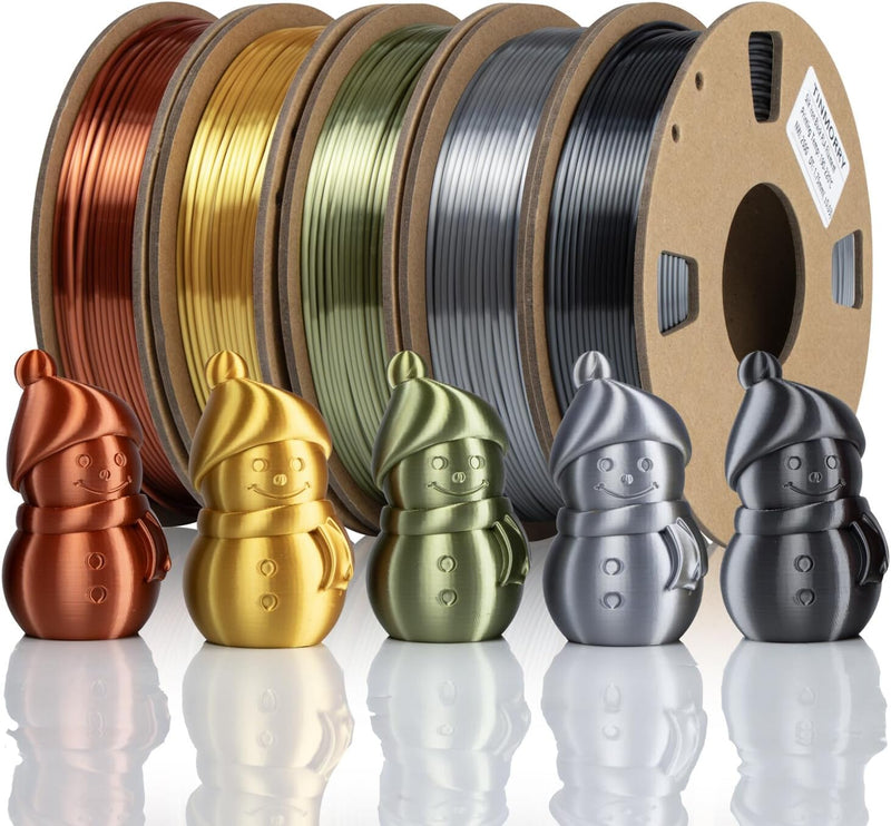 Ultra Silk+ PLA Filament 1.75mm Combipack, TINMORRY 3D Drucker Filament, Nettogewicht 1.25 kg, Gold,