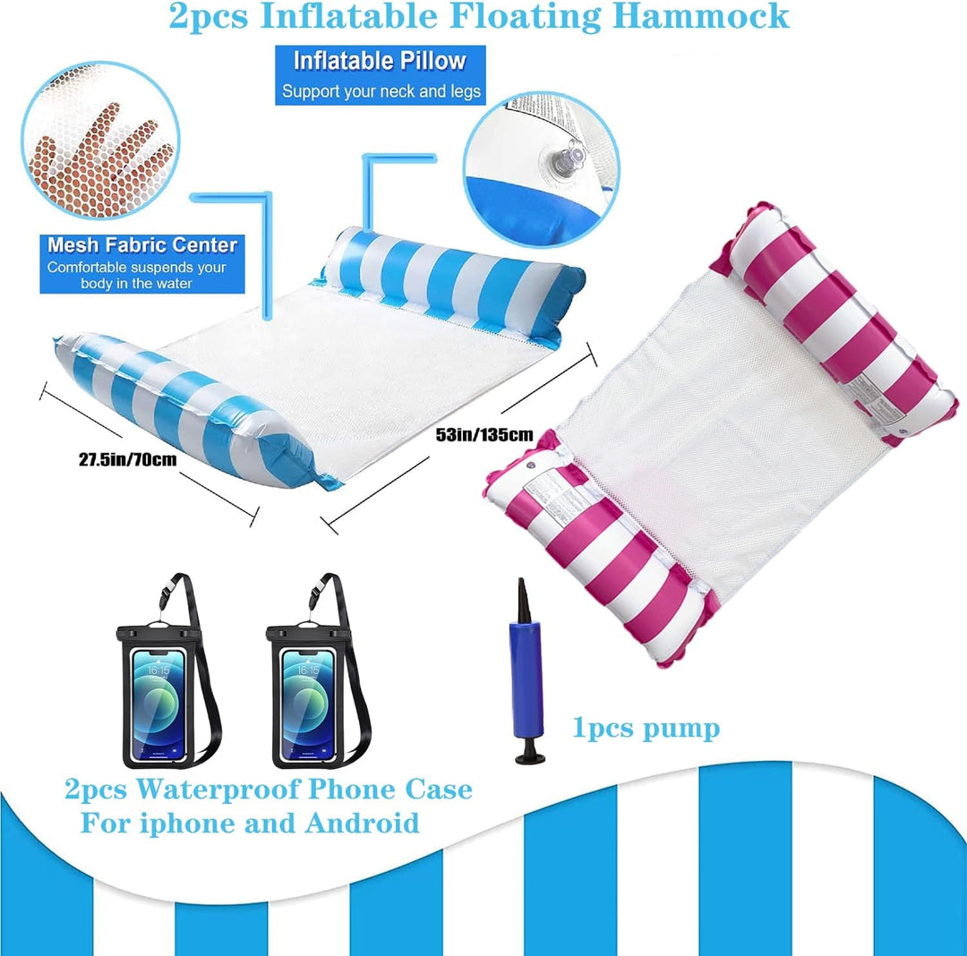 Pool Aufblasbare Schwimmsitze,2/3 Stück Aufblasbare Hängematte Pool Float Wasserhängematte Luftmatra