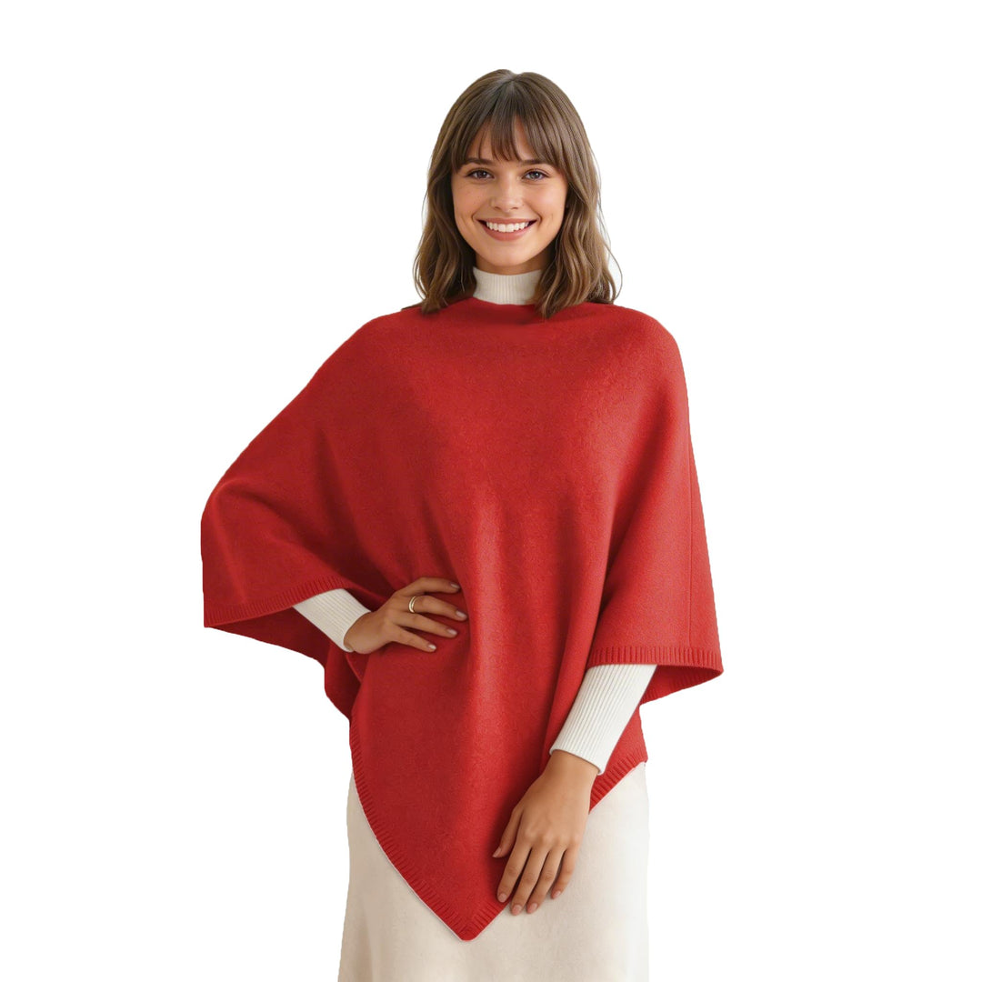 creazioni unique Poncho Damen Winter Elegant und Warm MADE IN ITALY - Mischung aus Wolle, Viskose un