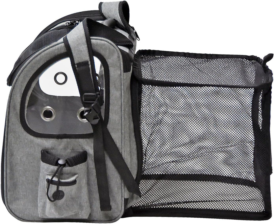 Fudajo Ausziehbarer Haustier Rucksack 27x35,5x41,5 cm bis 6kg, Hunderucksack, Katzenrucksack mit Net
