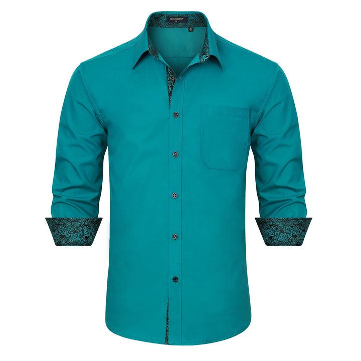 HISDERN Herren Hemd Regular Fit Formale Freizeithemden Herrenhemden Langarm Männer Hemd Klassisches