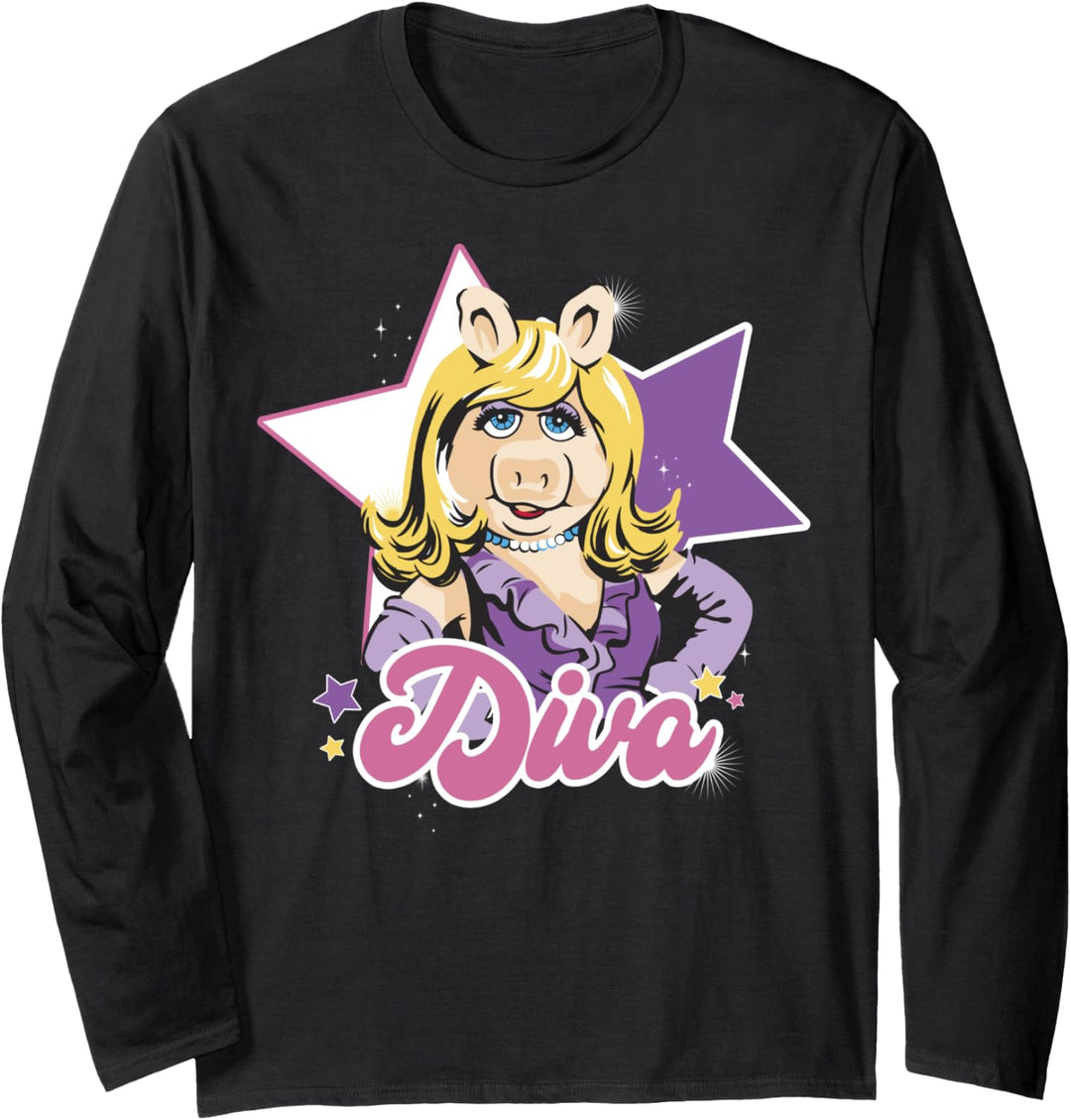 Disney The Muppets Miss Piggy Diva Portrait Langarmshirt
