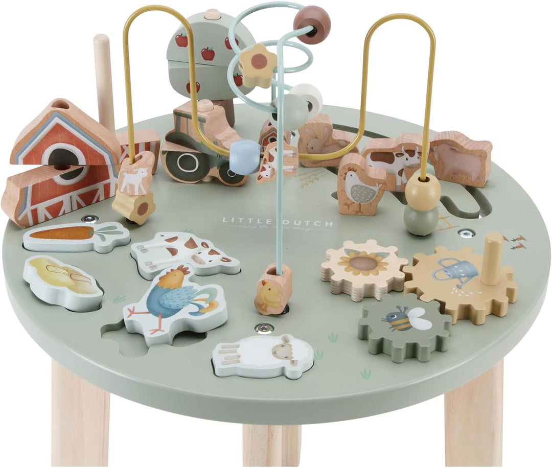 Little Dutch 7141 Holz Aktivitätstisch/Spieltisch Bauernhof grün - Little Farm