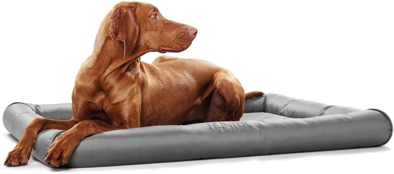 HUNTER Vermont Hundematte, Polyester, robust und schmutzabweisend, gepolstert, 100 x 80 cm, grau gra