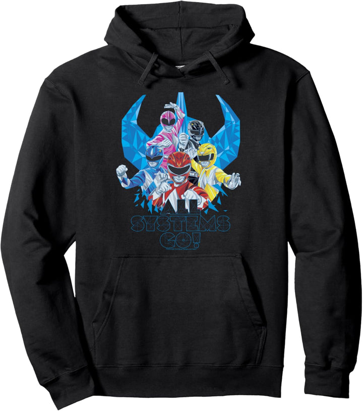 Power Rangers Megazord Retro Helmet Polygon Style Pullover Hoodie