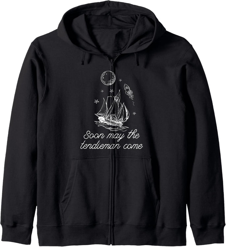 Bald Mai kommt der Tendieman Schiff auf Ocean Sea Shanties Stock Kapuzenjacke