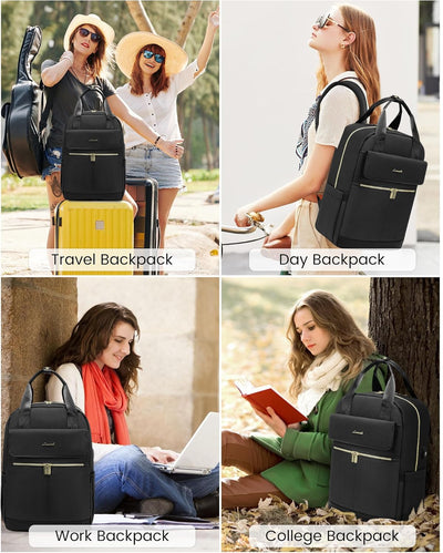 LOVEVOOK Laptop Rucksack Damen, 15,6 Zoll Schulrucksack Teenager Mädchen mit Laptopfach, Wasserdicht