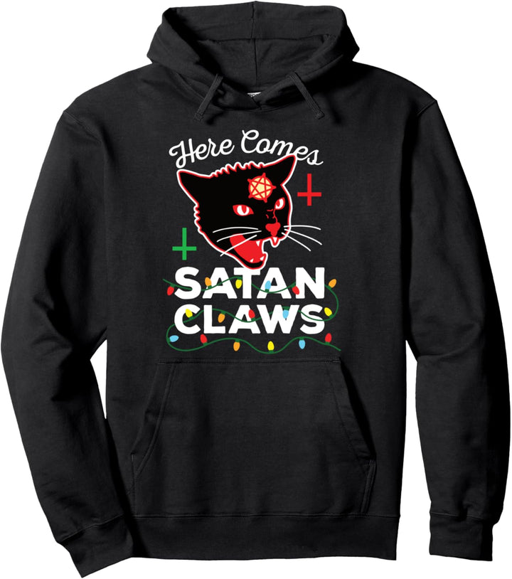 Hail Santa Weihnachtsmann Satan Katze Punk Goth Heavy Metal Pullover Hoodie