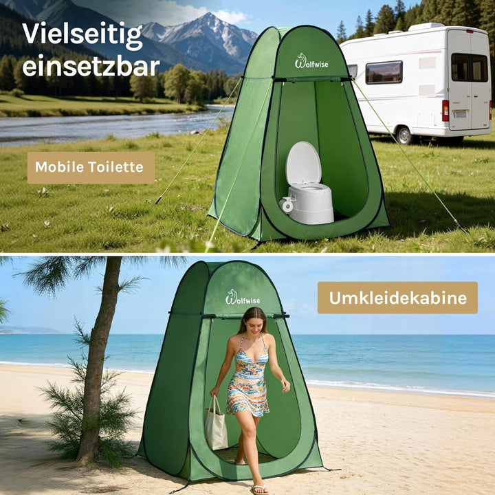 Wolfwise Pop up Toilettenzelt Umkleidezelt, Camping Duschzelt Outdoor Mobile Toilette Umkleidekabine