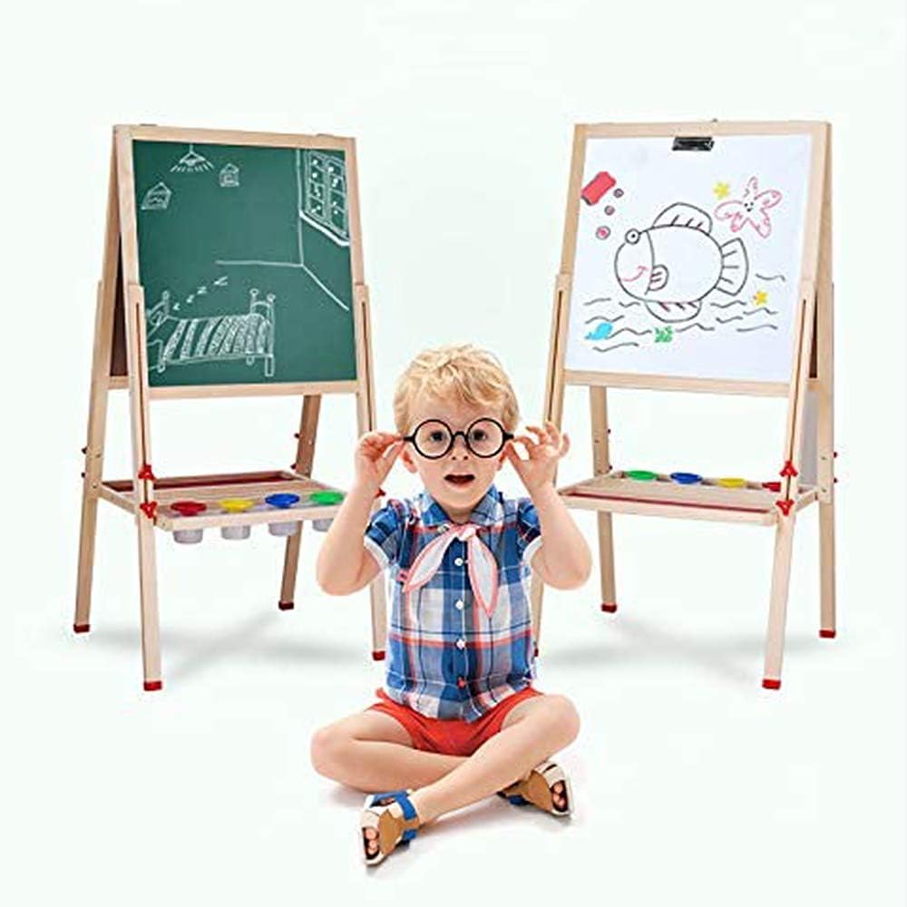 2 In 1 Kindertafel Magnetisch, Kinder Maltafel Standtafel Mit Kreide und Magnet, Höhenverstellbare W