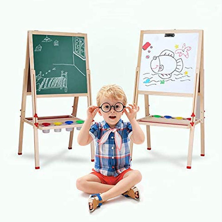 2 In 1 Kindertafel Magnetisch, Kinder Maltafel Standtafel Mit Kreide und Magnet, Höhenverstellbare W