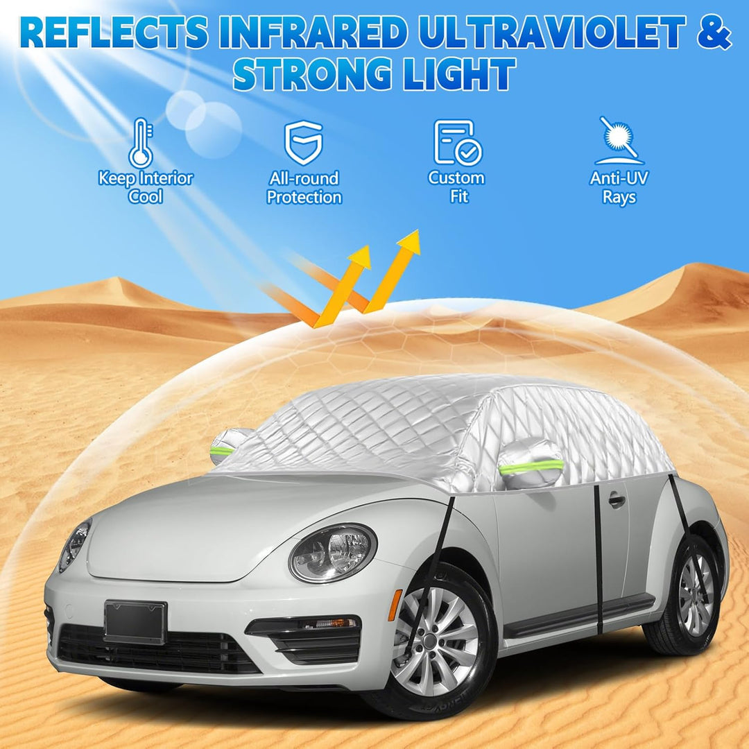 Halbe Autoabdeckung Ersatz für VW Beetle 1998-2019, Passgenaue Softtop-Dachschutz-Autoabdeckung Wass