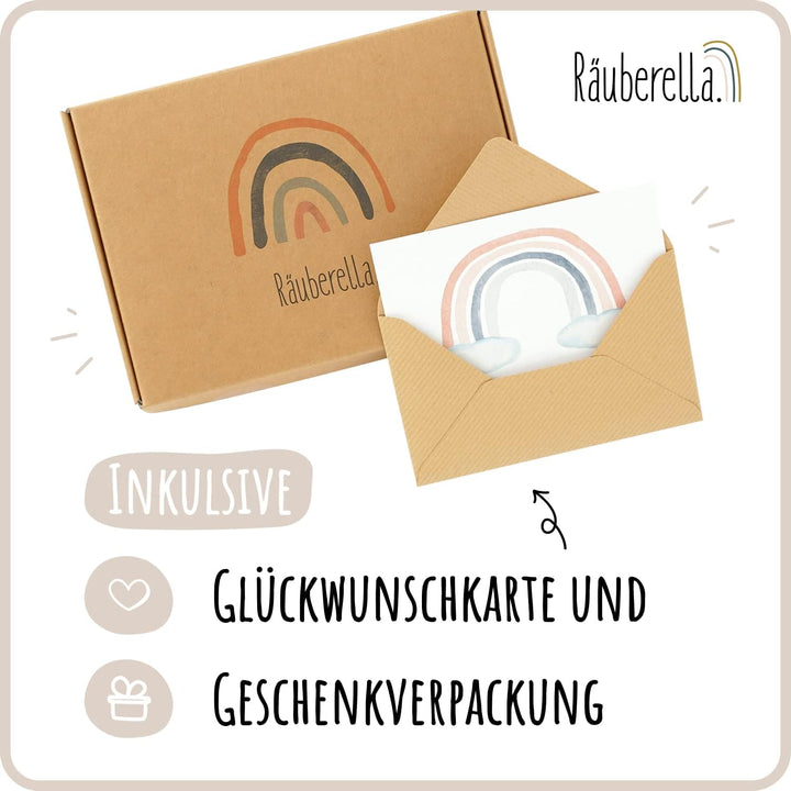 Räuberella Baby Waschlappen 3er Set aus Musselin Geschenk zur Geburt (Braun-Beige-Creme), Braun-beig