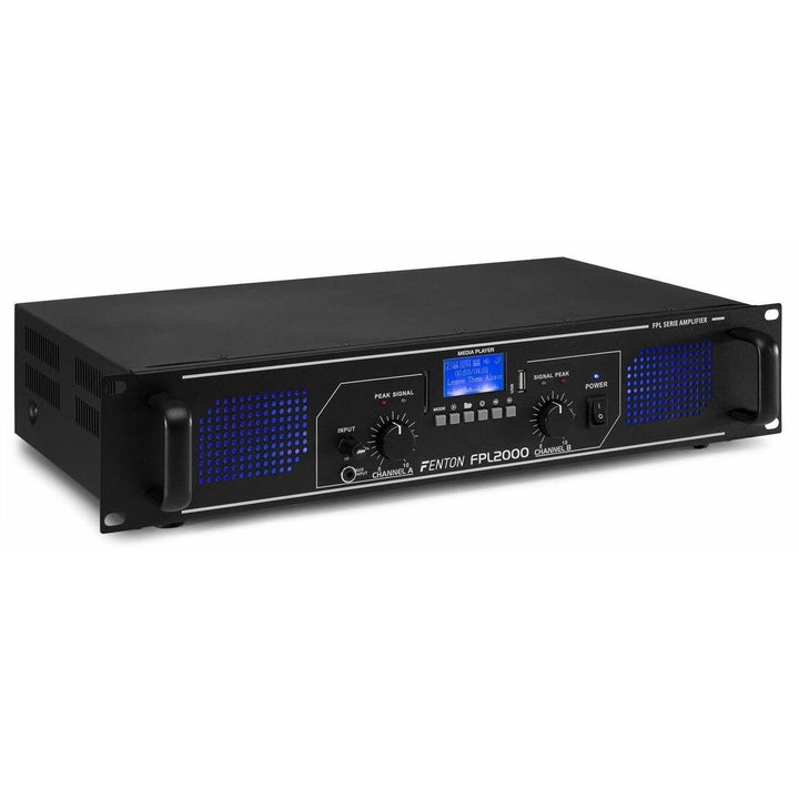 Fenton FPL2000 PA Verstärker 2000 Watt, 3 Kanal Endstufe, Digitalverstärker mit Bluetooth, AUX, USB,