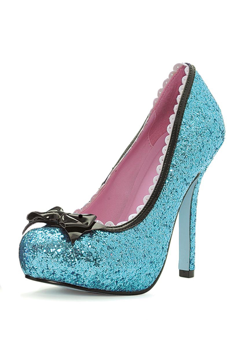 Leg Avenue 5001 - Princess 5 Zoll Glitzer Pump Schuh, Grösse 8, blau