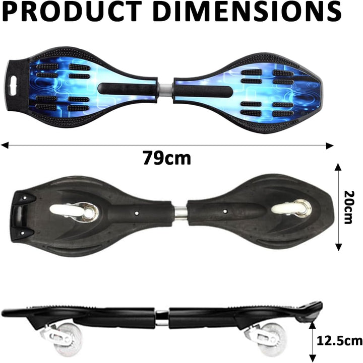 ERNAN Waveboard- Compact Lightweight Caster Board Kids/Teens. Waveboard Kinder Street Surfen Caster