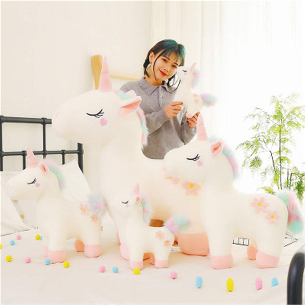 RAILONCH Plüsch Regenbogen Einhorn, Stofftier Plüschtier Kuscheltier Süss Teenager Herz Puppe Gesche