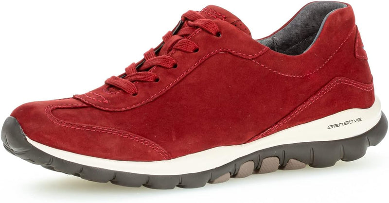 Gabor Damen Low-Top Sneaker, Frauen Halbschuhe,Wechselfussbett 39 EU Rot Dark Opera, 39 EU Rot Dark