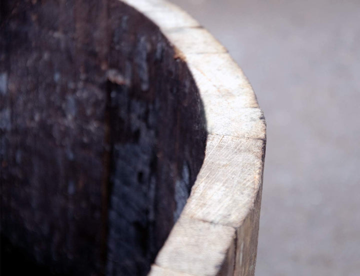 Temesso Halbes Fass aus einem originalen schottischen Whiskyfass (Oberfläche geölt - mit Ablaufbohru