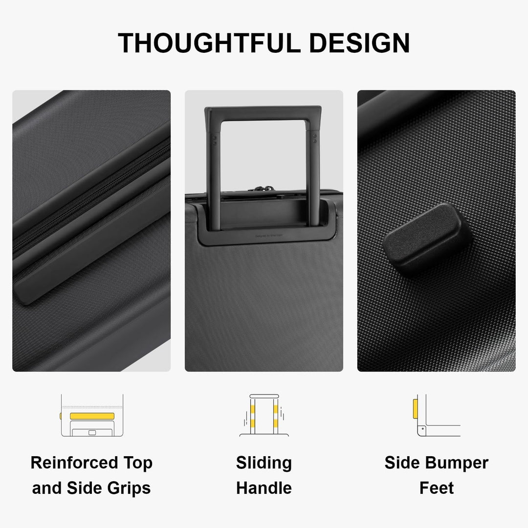 LEVEL8 Koffer Trolley Leicht Hartschalenkoffer mit 6PCS Packwürfel, Reisekoffer Handgepäck,TSA,100%