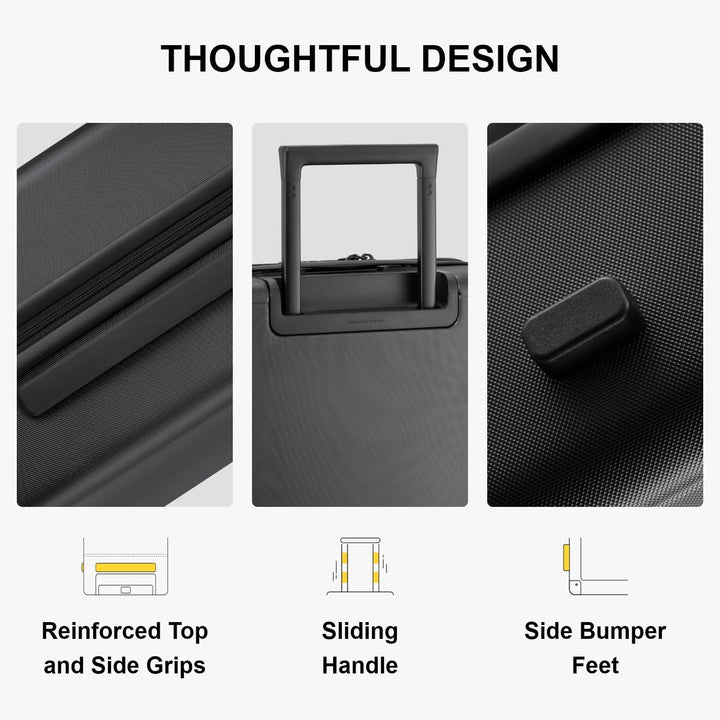 LEVEL8 Koffer Trolley Leicht Hartschalenkoffer mit 6PCS Packwürfel, Reisekoffer Handgepäck,TSA,100%