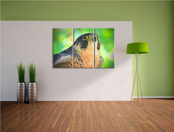 schöner grauer Adler NewArt 3-Teiler Leinwandbild 120x80 Bild auf Leinwand, XXL riesige Bilder ferti
