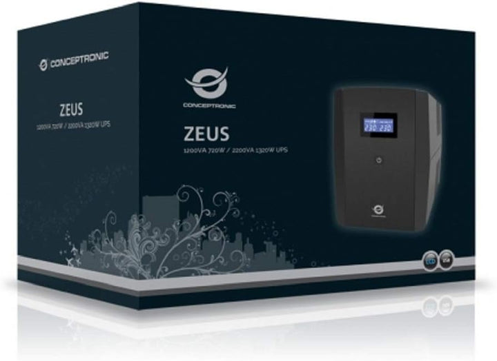 Conceptronic ZEUS04E 2200VA 1320W USV, 6 x IEC socket 2200 VA / 1320 W 6 x IEC socket, 2200 VA / 132