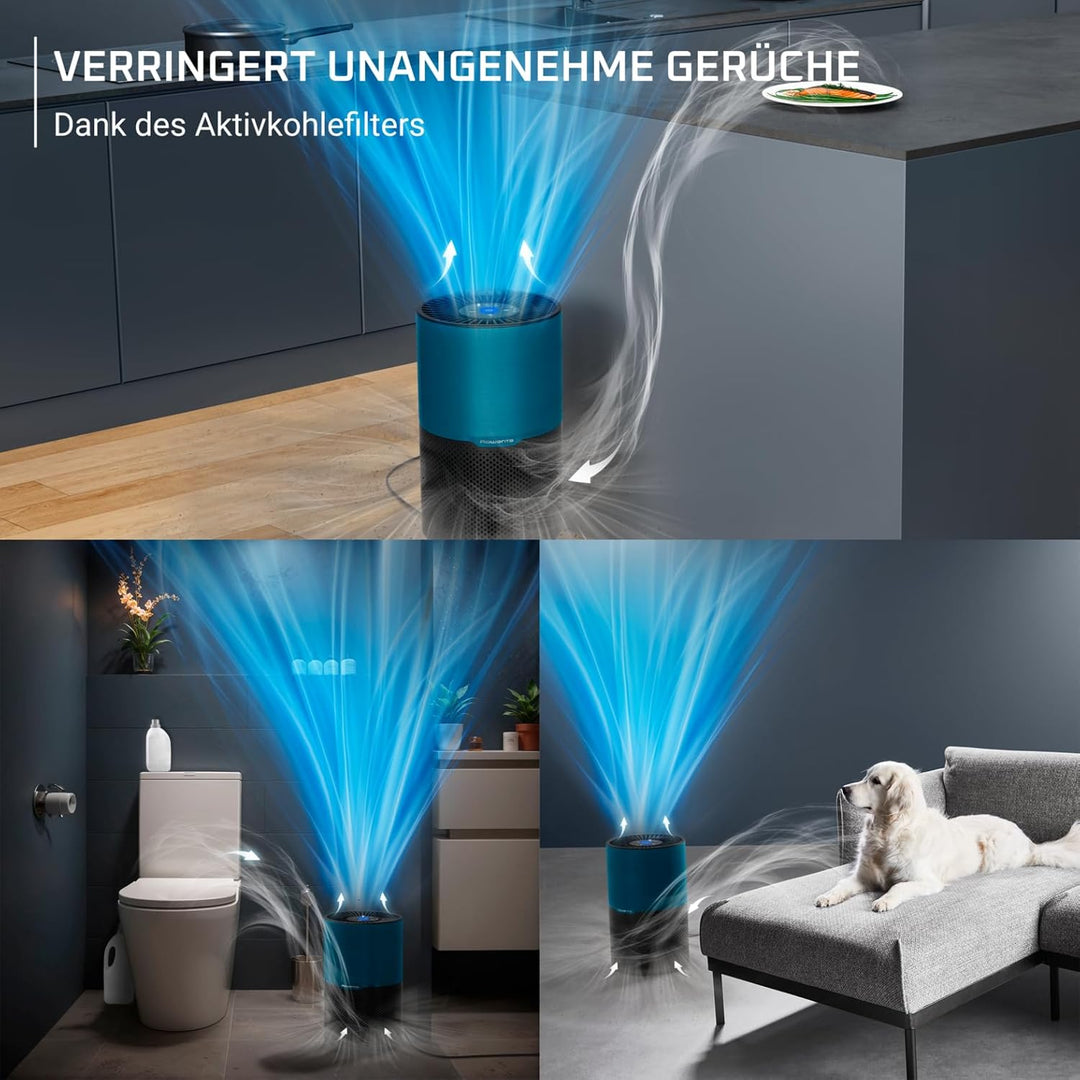 Rowenta Pure Air Compact Luftreiniger, für Zuhause, hocheffiziente Luftreinigung, bis 52 m², 3-in-1